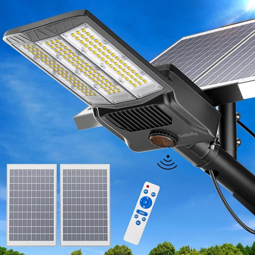 5000W Solar Flood Light with Remote Control: Outdoor, Waterproof, Pole or Wall Installation, For Home or Commercial Lighting