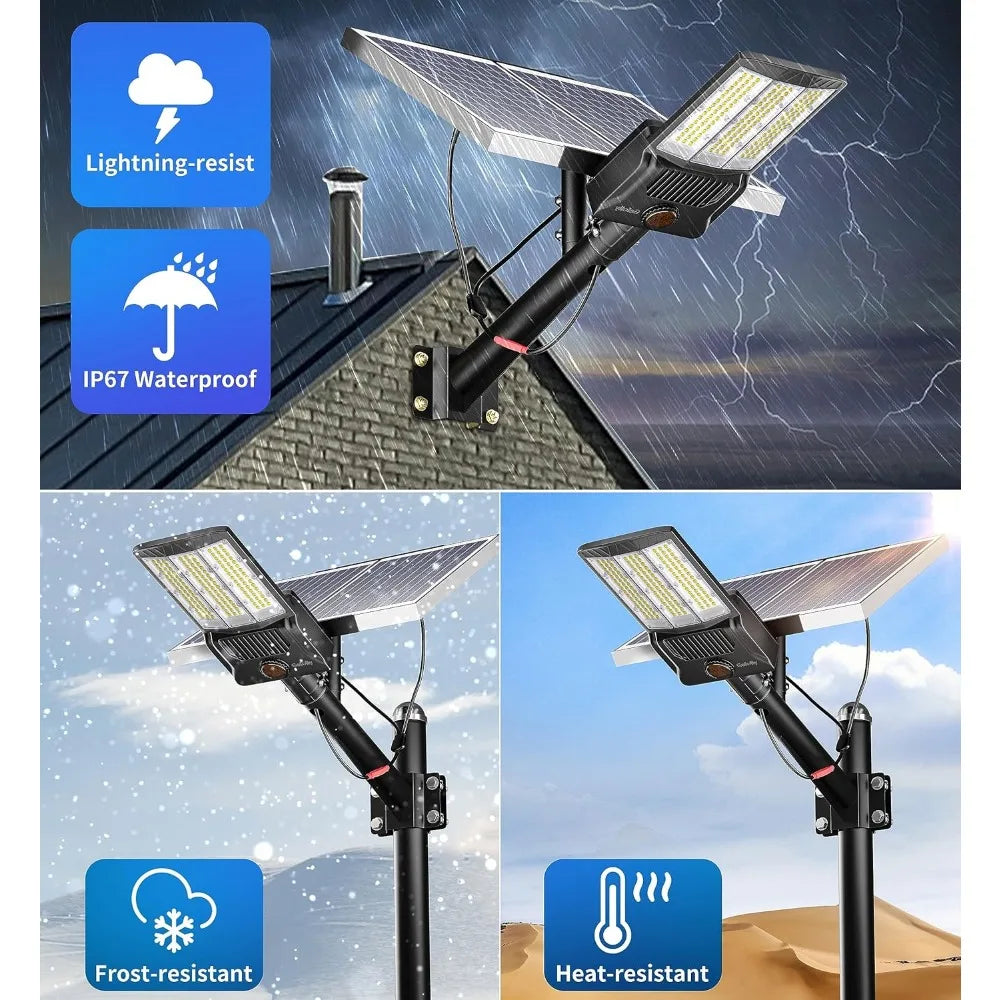 5000W Solar Flood Light with Remote Control: Outdoor, Waterproof, Pole or Wall Installation, For Home or Commercial Lighting