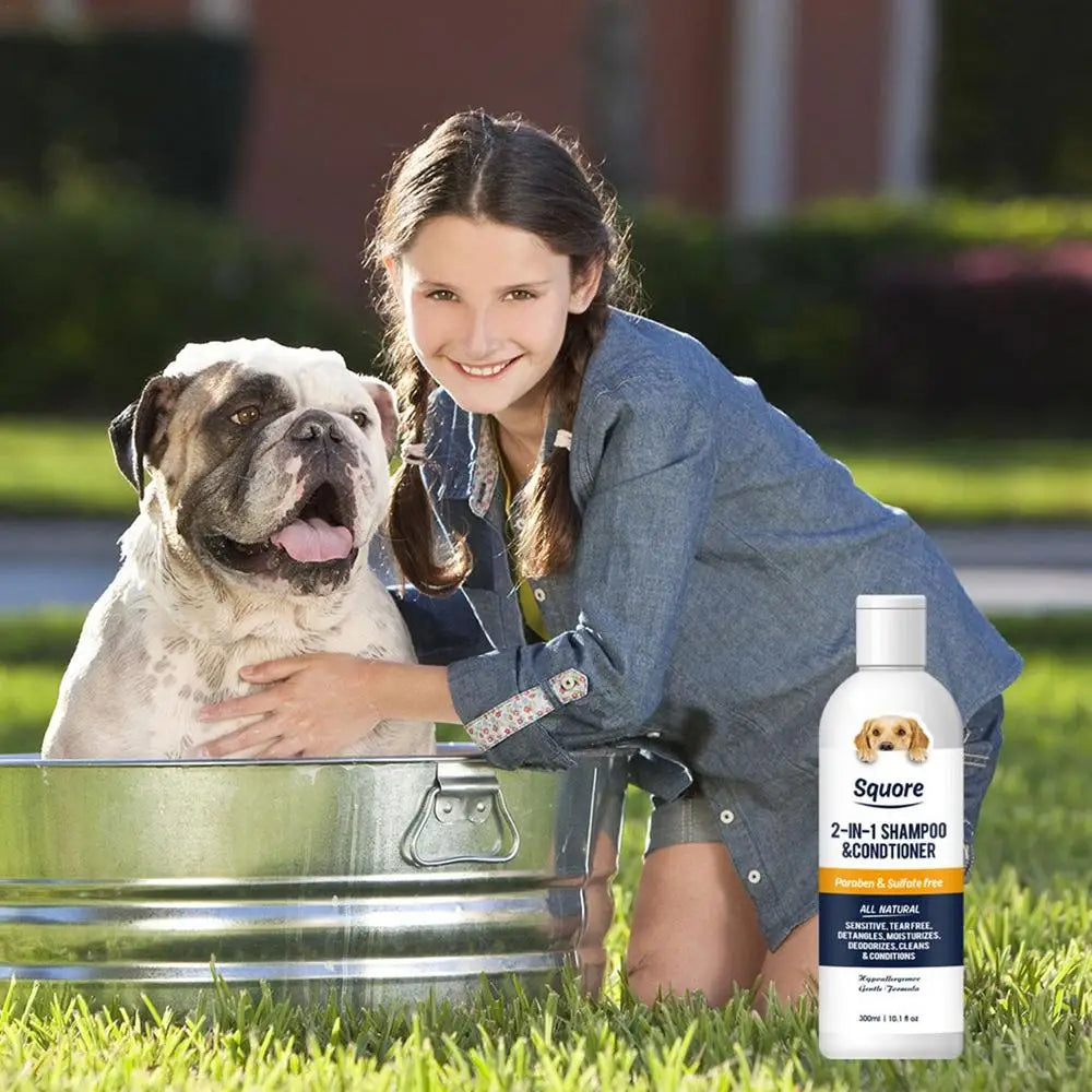 2-in-1 Shampoo And Conditioner for Dogs and Cats: All Natural, pH Balanced and Safe for Sensitive Skin