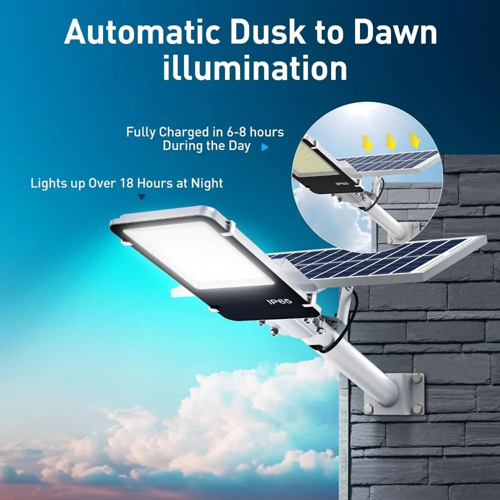 3000W Solar Flood Lights: Includes 2 Lights, Outdoor, Motion Sensor, IP67 Waterproof