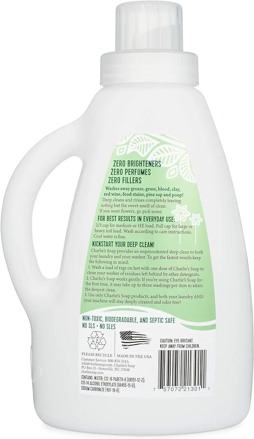 Laundry Liquid (50 Loads 2 Pack): Natural Deep Cleaning, Hypoallergenic, Safe, Effective, Fragrance Free, Non-Toxic