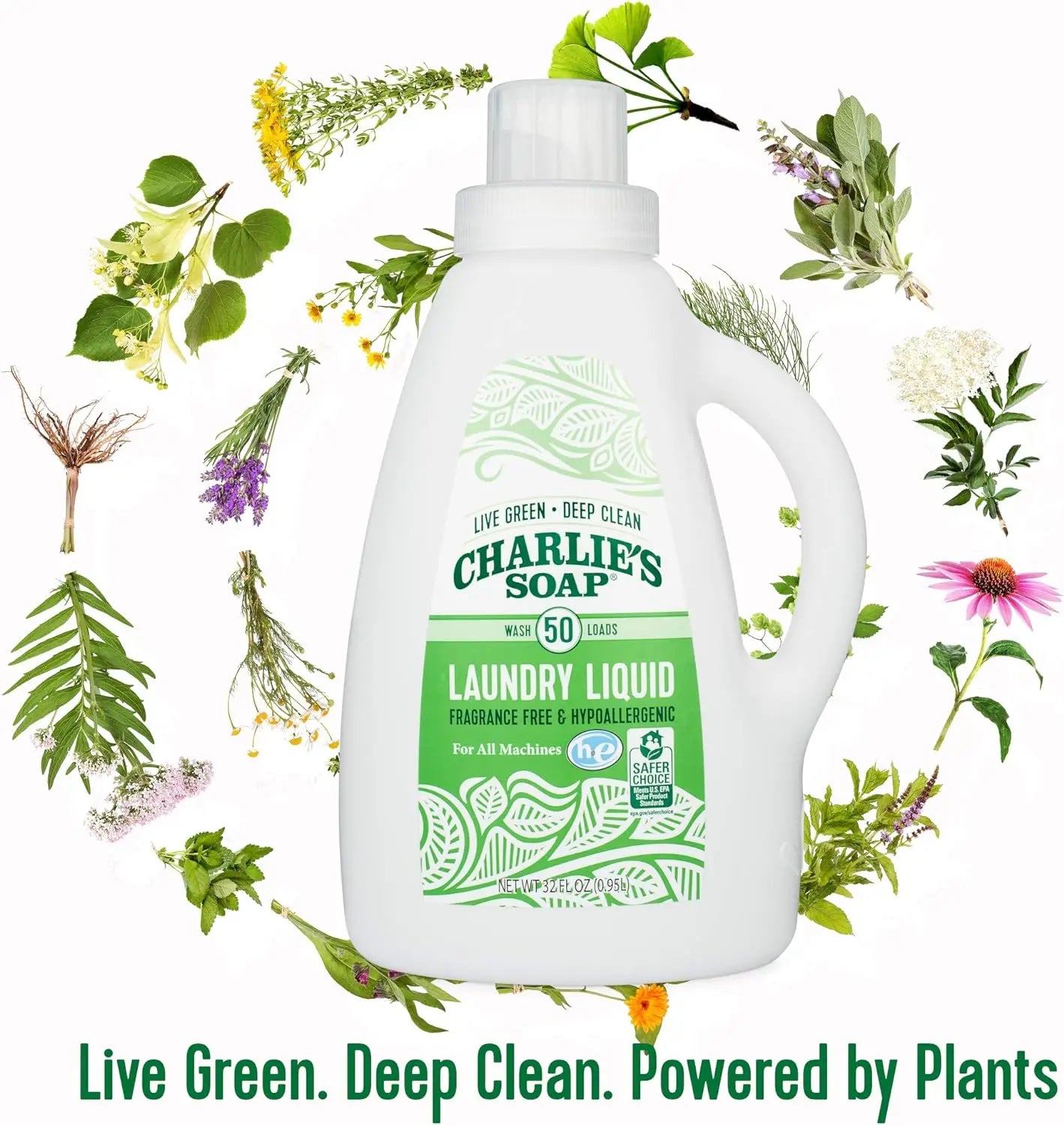 Laundry Liquid (50 Loads 2 Pack): Natural Deep Cleaning, Hypoallergenic, Safe, Effective, Fragrance Free, Non-Toxic