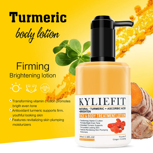 Organic Turmeric Face and Body Treatment Lotion. Natural Firming, Brightening and Lightening Cream.